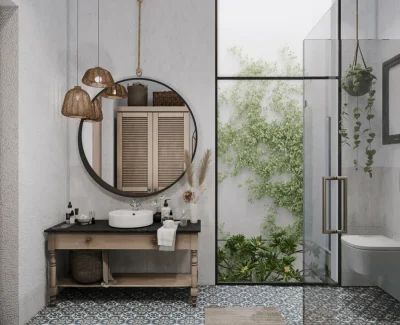 The Earthy Brew bathroom