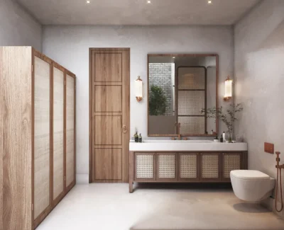 The Earthy Brew master bed bath